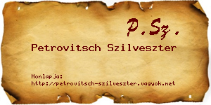 Petrovitsch Szilveszter névjegykártya